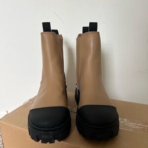 Target A new day black and camel boots. Never worn! Size 6.5